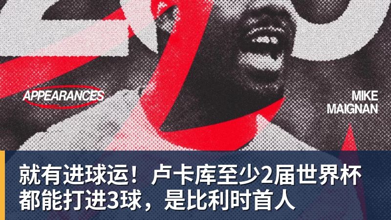 米兰体育就有进球运！卢卡库至少2届世界杯都能打进3球，是比利时首人